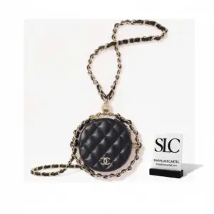 Quilted Lambskin Leather Shoulder Pouch With Chain AP2568