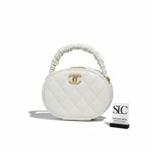 Quilted Lambskin Leather Small Vanity Cosmetic Travel Case AP2731