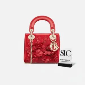 Quilted Lambskin Mini Bag with Floral Embroidery M0565