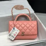 Quilted-Lambskin-Wallet-On-Chain-Top-Handle-Bag-Black-AP2844-Pink-Quilted-Lambskin-Wallet-On-Chain-Top-Handle-Bag-Black-AP2844-Pink-1.webp