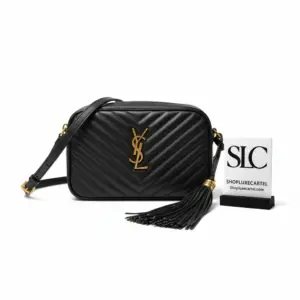 Quilted Leather Camera Crossbody Bag with Tassel 520534