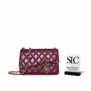 Quilted Leather Wallet on Chain Flap Crossbody Bag 86066