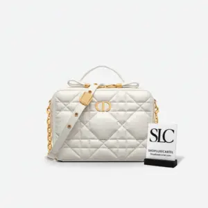 Quilted Macrocannage Calfskin Box Bag with Chain Strap S5140