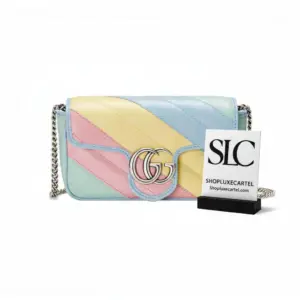 Quilted Marmont Super Mini Crossbody Bag in Pastel Rainbow 476433