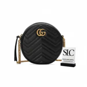 Quilted Matelassé Mini Round Crossbody Shoulder Bag 550154