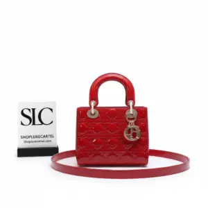 Quilted Patent Calfskin Small Top Handle Satchel Bag M0531