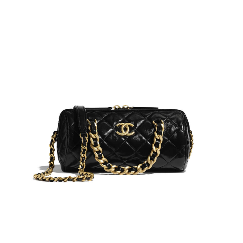 Quilted-Shiny-Lambskin-Small-Top-Handle-Bowling-Bag-AS1899-Black-Quilted-Shiny-Lambskin-Small-Top-Handle-Bowling-Bag-AS1899-Black-1.webp