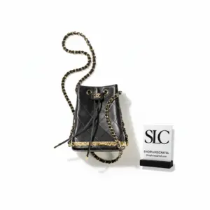 Quilted Small Bucket Bag with Chain Strap in Lambskin AP2750