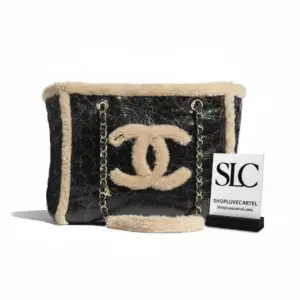 Quilted Soft Sheepskin Leather Large Shopping Tote Bag AS1167