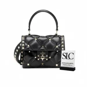 Quilted Studded Mini Leather Crossbody Shoulder Bag 0220