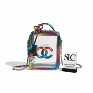 Quilted Top Handle Cosmetic Vanity Case in Multicolour AS0988