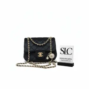 Quilted Velvet Mini Flap Bag with Strass Charm Strap AS1786