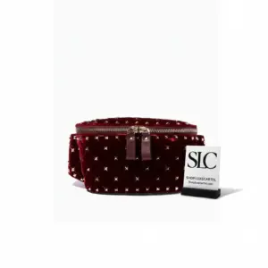 Quilted Velvet Rockstud Spike Convertible Belt Bag 0620R