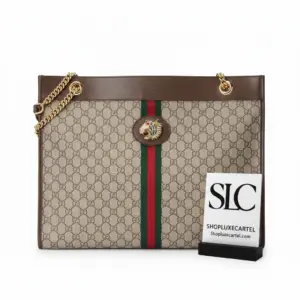 Rajah Monogram Tiger Head Large Canvas Tote Bag 537219