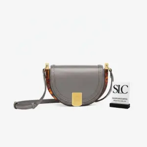 Saddle Style Half Moon Leather Crossbody Bag 8BT346