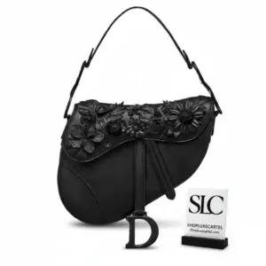 Saddle Style Shoulder Bag with Floral Embroidery M0446