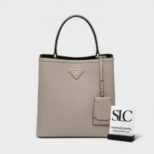 Saffiano Leather Medium Panier Top Handle Tote Bag 1BA212
