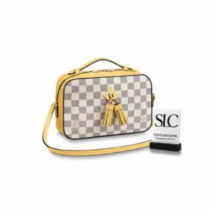 Saintonge Tassel Camera Bag in Checkered Azur Canvas N40154