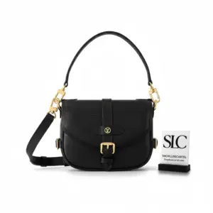 Saumur BB Epi Leather Saddle Crossbody Bag Black M23469