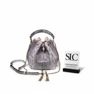 Serpentine Forever Bucket Bag in White Karung Skin 289281