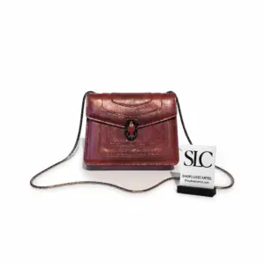 Serpentine Style Flap Crossbody Bag in Exotic Karung Skin 287911