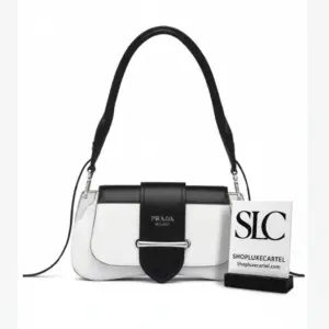 Sinuous Curved Flap Leather Crossbody Shoulder Bag 1BD168