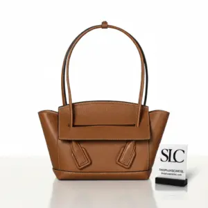 Small Arco Top Handle Tote in Grainy Woven Calfskin 580725