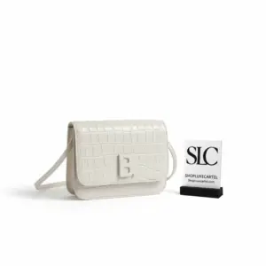 Small B. Crossbody Bag in Crocodile-Effect Leather