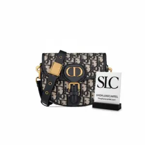 Small Bobby Flap Shoulder Bag Blue Oblique Jacquard M9317