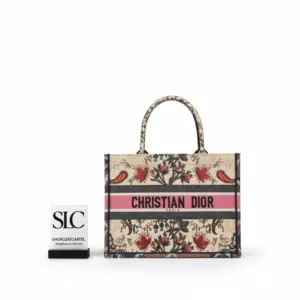 Small Book Tote with Multicolor Floral Embroidery M1296