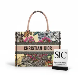 Small Book Tote with Multicolor Heart Flower Embroidery M1296