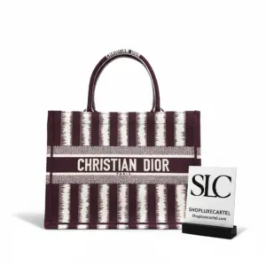 Small Canvas Book Tote with D-Stripes Embroidery M1296