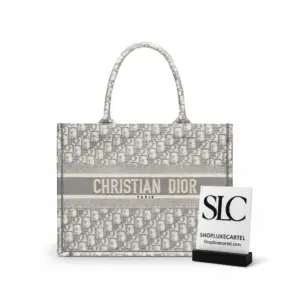 Small Embroidered Oblique Book-Style Top Handle Tote M1296