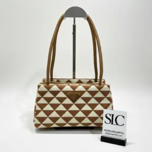 Small Geometric Print Embroidered Fabric Symbole Tote Bag 1BA368