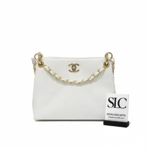 Small Hobo Shoulder Bag in Grained Calfskin Leather AS1461