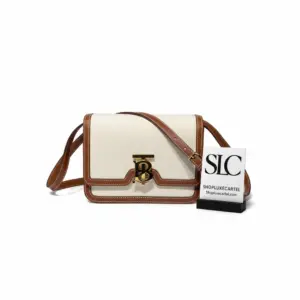 Small Monogram Clasp Two-Tone Canvas Leather Bag 80146401