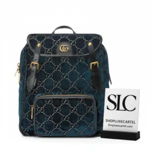 Small Monogram Print Velvet Classic Travel Backpack 574942