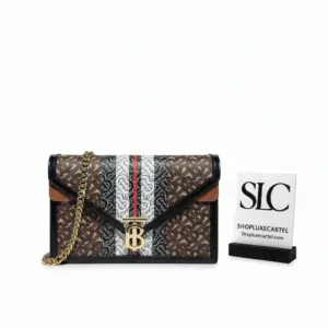 Small Monogram Stripe TB Envelope Crossbody Clutch Bag 80203051