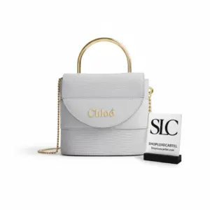 Small Padlock Chain Shoulder Bag with Lizard Effect S1220