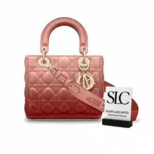 Small Quilted Cannage Bag in Pink Gradient Lambskin M0538