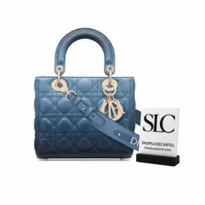 Small Quilted Lambskin Top Handle Bag in Indigo Gradient M0538
