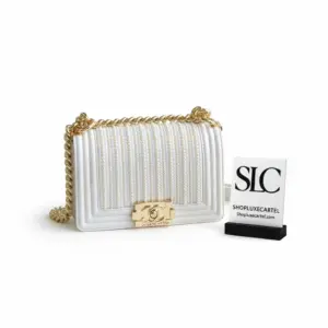 Small Quilted Shoulder Bag with Elegant Imitation Pearls A67085