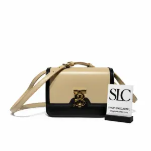 Small Shoulder Bag with Flap Top in Two-tone Leather 80134501