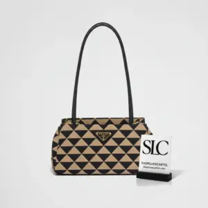 Small Symbole Geometric Embroidered Fabric Tote Bag 1BA368