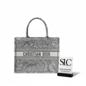 Small Toile De Jouy Embroidered Book Tote Bag M1296