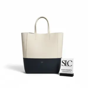 Small Two-Tone Grained Calfskin Cabas Tote Bag 189813