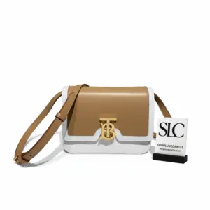 Small Two-Tone Leather Monogram Clasp Shoulder Bag 80111981