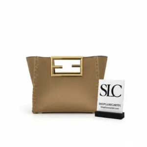 Small Way Top Handle Shoulder Bag in Beige Flannel 8BS054