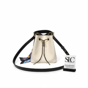 Snake Head Motif Top Handle Drawstring Bucket Bag 288760