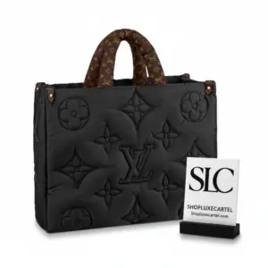 Spacious Embossed Monogram Carryall Tote Bag in Black M59005